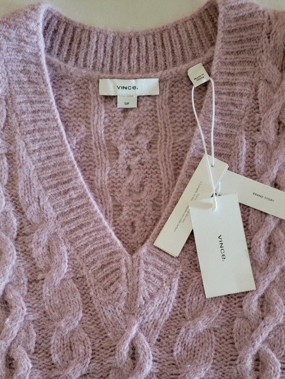 Vince Lattice Cable Knit Wool & Alpaca Blend Sweater, Size S, NWT - Picture 5 of 14